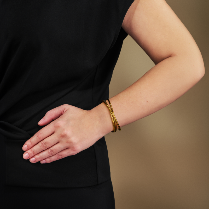 Traveller Bangle - Edelstaal - Verguld - 64x55 mm - 181310