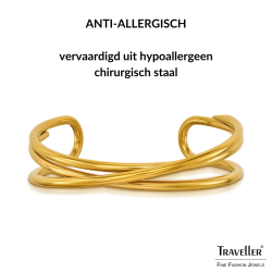 Traveller Armreif - Edelstahl - Vergoldet - 64x55 mm - 181310