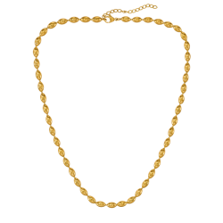 Traveller Ketting - Edelstaal - Verguld - Ovale Druppels - 45+5 cm - 181311