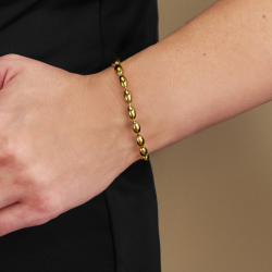 Traveller Armband - Edelstahl - Vergoldet - Ovale Tropfen - 17+4 cm