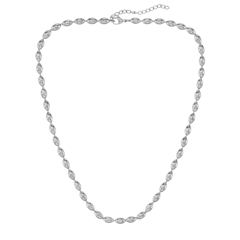 Traveller Necklace - Stainless Steel - Oval Drops - 45+5 cm - 181313