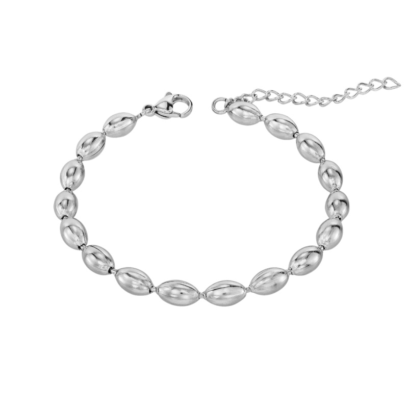 Traveller Bracelet - Stainless Steel - Oval Drops - 17+4 cm - 181314