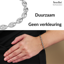 Traveller Armband Dames - Edelstaal - Ovale Druppels - 17+4 cm