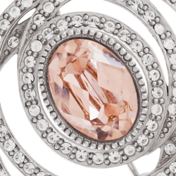 Grossé Brosche - Tresor - Silberfarben - Kristalle - Vintage Rose - Platiniert - 32 mm