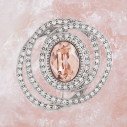 Grossé Brosche - Tresor - Silberfarben - Kristalle - Vintage Rose - Platiniert - 32 mm