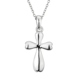 Traveller Pendant with Necklace - Girls / Boys / Women - Cross - Sterling Silver 925 - Crystals - 545256