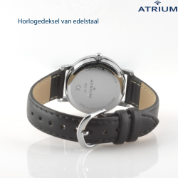 ATRIUM Kinderhorloge - Jongens / Meisjes - Zwart - Analoog - 5 Bar - Leercijferblad - A31-107