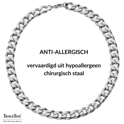 Traveller Dames Ketting - Edelstaal - Zilverkleurig - Schakels - 11 mm - 45 cm lang
