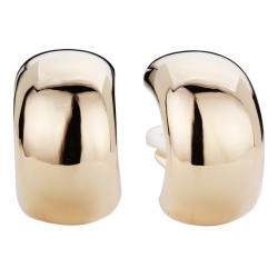 Traveller Clip-on Earrings - Gold coloured - Half Hoops - Large - 22ct Gold Plated - 34x20 mm