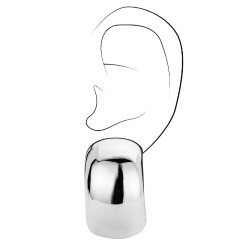 Traveller Ohrclips - Silberfarben - Platiniert - Halbcreole - Gross - 34x20 mm