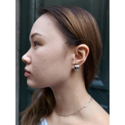 Traveller clip earring - crystals - platinum plated