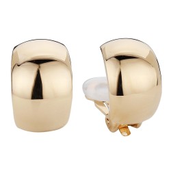 Traveller Clip-on Earrings - Gold Plated - 20x14 mm - Half Hoops 