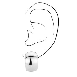 Traveller Clip Oorbellen - Zilverkleurig - 20x14 mm - Geplatineerd - Halve Ringen
