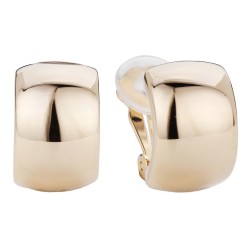 Traveller Clip-on Earrings - Gold coloured - Shiny - 22ct Gold plated - Half hoops - 18 mm - 138009