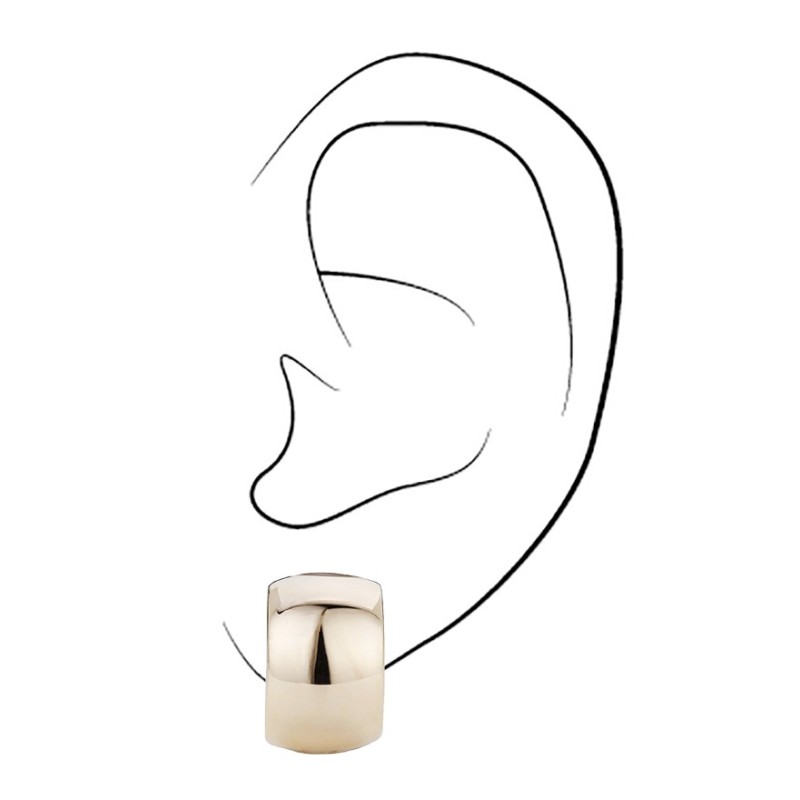 Traveller Ohrclips - Goldfarbe - Glänzend - Halbcreole - 22kt vergoldet - 18 mm - 138009