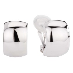 Traveller Ohrclips - Silberfarben - Glänzend - Halbe Creolen - Platiniert - 18 mm - 138010