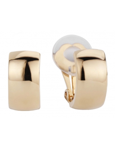 Traveller Clip-on Earrings - 22ct Gold plated - Half Hoops - Gold-coloured - 16x8 mm - 138020