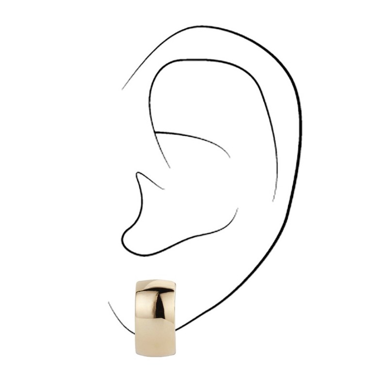 Traveller Clip-on Earrings - 22ct Gold plated - Half Hoops - Gold-coloured - 16x8 mm