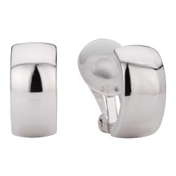 Traveller Clip-on Earrings - Platinum plated - Half Hoops - Silver-coloured - 16x8 mm - 138021