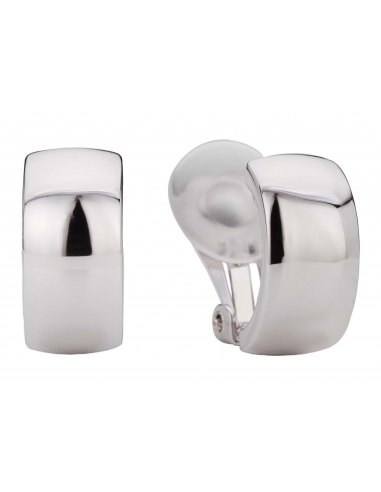 Traveller Clip-on Earrings - Platinum plated - Half Hoops - Silver-coloured - 16x8 mm - 138021