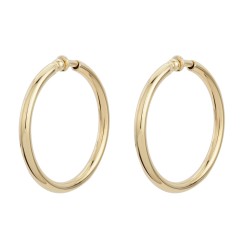 Traveller Ohrclips - Creolen - Goldfarbe - 45 mm - 22kt Vergoldet - 155052