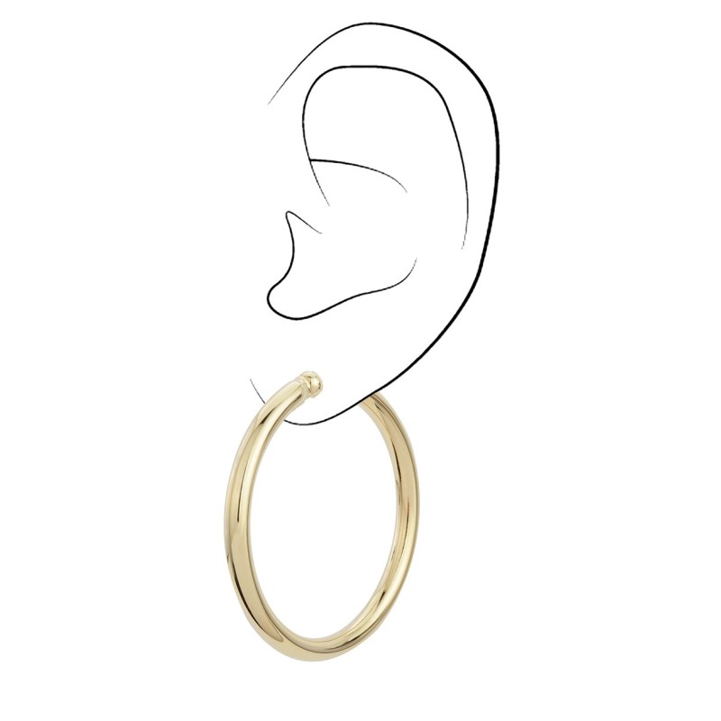 Traveller Ohrclips - Creolen - Goldfarbe - 45 mm - 22kt Vergoldet - 155052