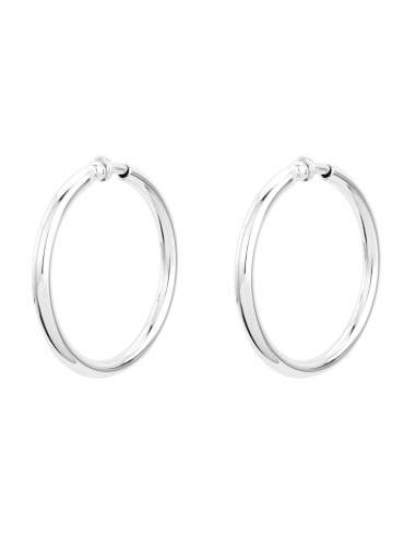 Traveller Clip Hoop Earrings Platinum plated Ø 45mm - 155053