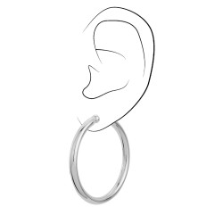 Traveller Clip Oorbellen - Oorringen - Geplatineerd - Zilverkleurig - 45 mm