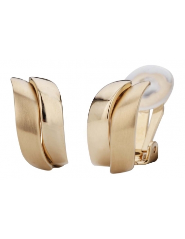 Traveller Clip Earrings - matt/shiny - 22ct Gold plated - 155100