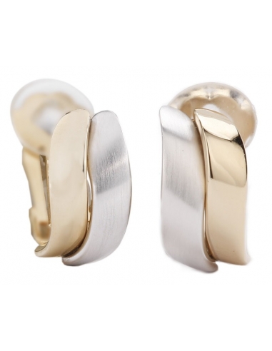 Traveller Clip-on Earrings - matt/shiny - 2-tone - 155102