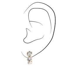 Traveller Clip-on Earrings - Gold coloured - Preciosa Crystals - 22ct Gold plated - 14x6 mm