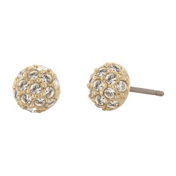 Traveller Earrings - 22ct Gold Plated - Crystals - Ø 6mm