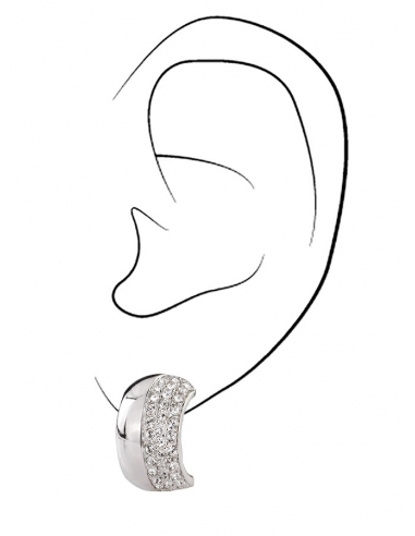 Traveller Clip-on Earrings -  Silver Coloured - Preciosa Crystals - Platinum Plated