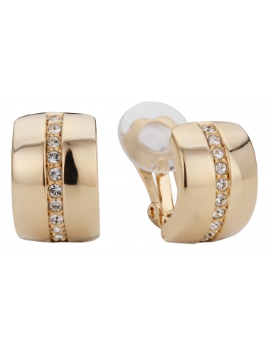 Traveller Clip-on Earring - Gold coloured - Preciosa Crystals - 22ct gold plated - 16x10 mm - 156591