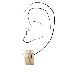 Traveller Ohrclip - Goldfarbe - Preciosa Kristalle - 22kt vergoldet - 16x10 mm - 156591