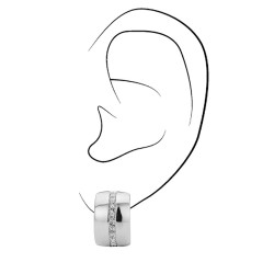 Traveller Oorbellen zonder Gaatjes - Geplatineerd - Preciosa Kristallen - Zilverkleurig - 16x10 mm