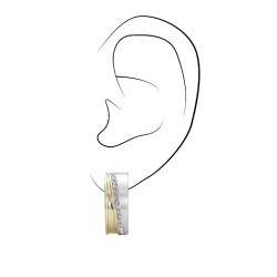 Traveller Clip Oorbellen - Bicolor - Preciosa Kristallen - Mat/ Glans - 22kt Verguld & Geplatineerd - 22x8 mm