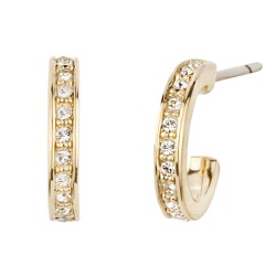Traveller hoop earring - 22ct gold plated - Preciosa Crystals - 11mm