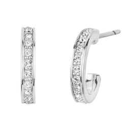 Traveller hoop earring - platinum plated - Preciosa Crystals - 11mm - 157122