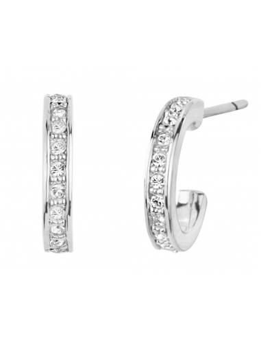 Traveller hoop earring - platinum plated - Preciosa Crystals - 11mm - 157122