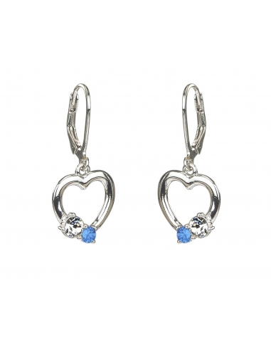 Traveller Girls Drop Earrings Heart - Light Blue - Sterling Silver - 545210