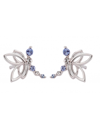 Traveller Girls Pierced Earrings Libelle Light Blue Sterling Silver - 545211