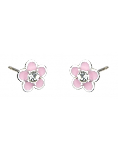 Traveller Girls Pierced Earrings Blume Rose Sterling Silver - 545218