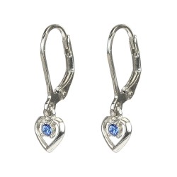 Traveller Ohrhänger - Herz Dushi - Kinder - Silber 925 - Kristalle - Blau