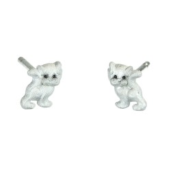 Traveller Kinderoorbellen - Poes Maew - Meisjes Oorbellen - Sterling Zilver