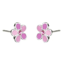 Traveller Ohrstecker - Blume Lore - Kinder - Silber 925 - Rosa - Kristalle - 545239