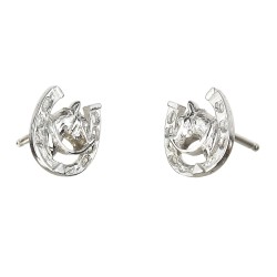 Traveller Ohrstecker - Hufeisen & Pferd Almar - Kinder - Silber 925 - 545247