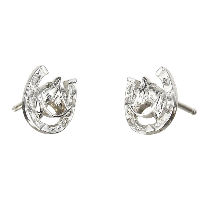 Traveller Kinderoorbellen - Hoefijzer en Paard Almar - Meisjes Oorbellen - Sterling Zilver - 545247