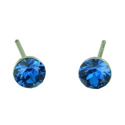 Traveller Ohrstecker - Kinder - Sterling Silber - Kristalle - Blau - Ø 5mm - 545260