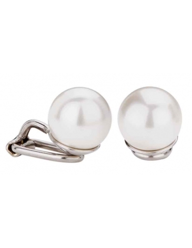 Traveller Clip Earrings - white 10mm pearl - platinum plated - 700110